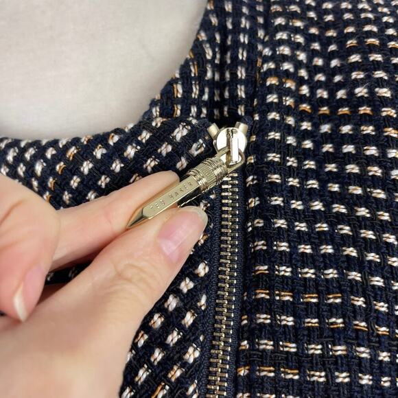 Ted Baker Colour by Numbers Julio Bouclé Black White Tweed  Jacket Corpcore SZ 4 - Picture 6 of 16